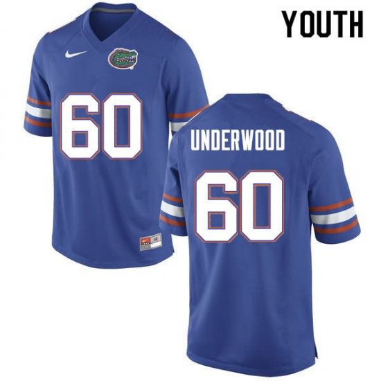 Youth Florida Gators #60 Houston Underwood NCAA Nike Blue Authentic Stitched College Football Jersey LFH8562SP